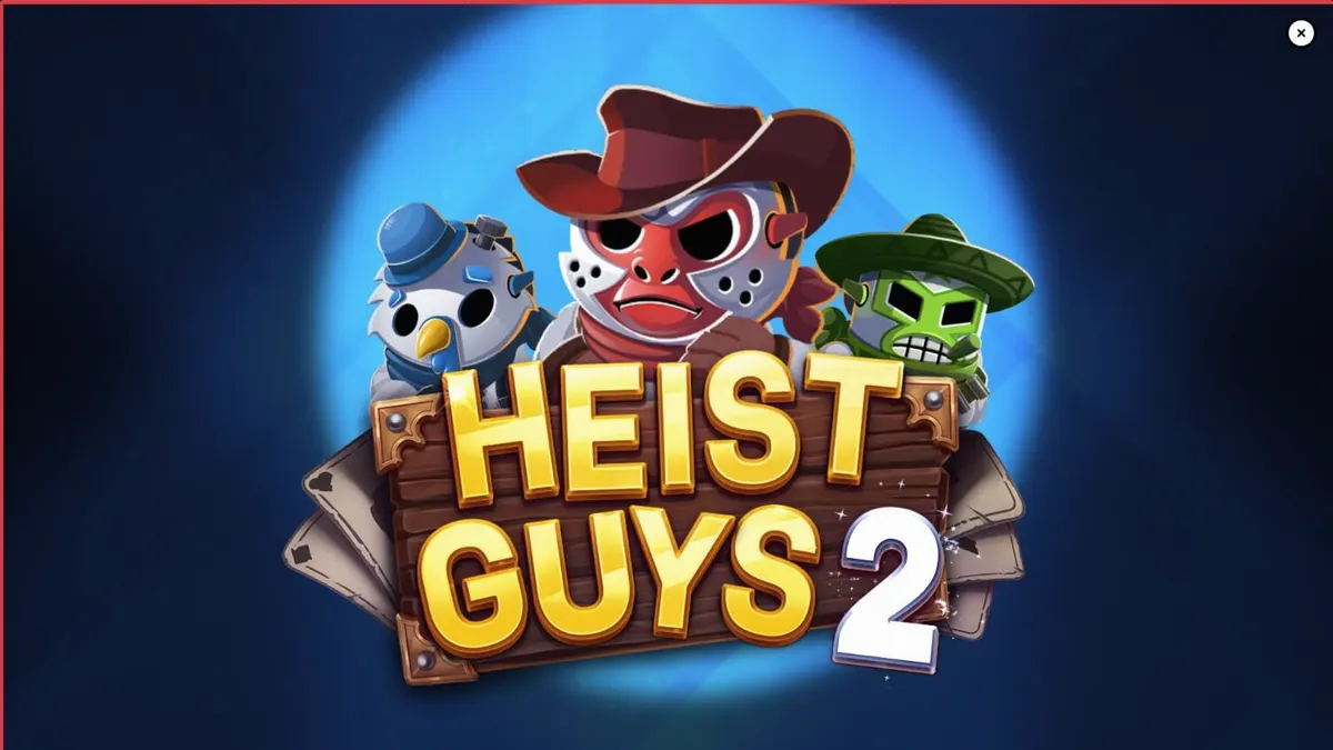 Tampilan visual permainan slot Heist Guys 2 dengan tema Wild West